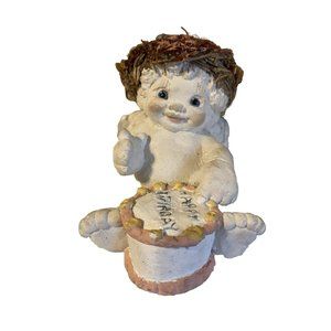 Vintage 1994 Dreamsicles Figurine Sitting Cherub With Birthday Cake 4 Inch